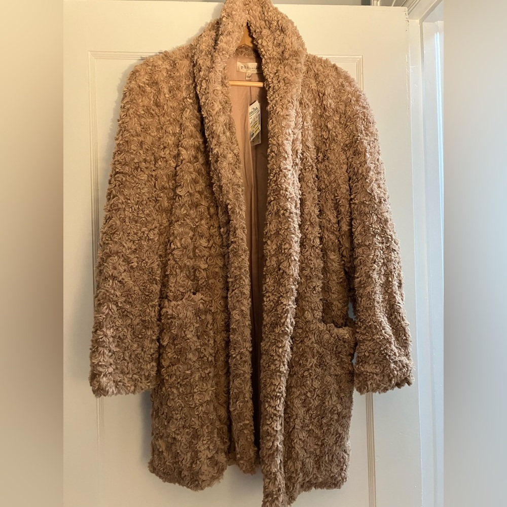 Philosophy Faux fur jacket size large NWT